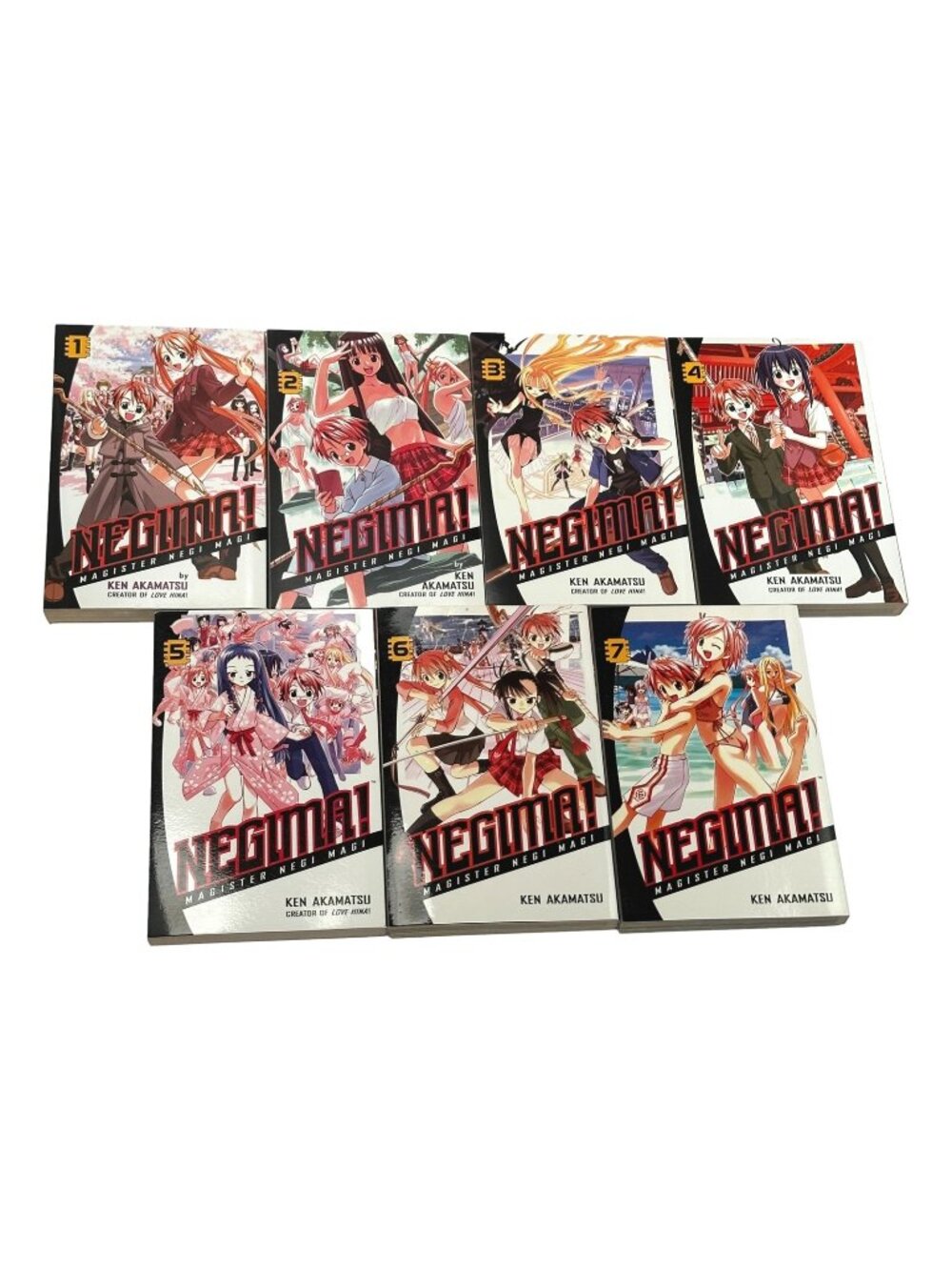 Negima Ken Akamatsu Graphic Novels Manga Lot 7 vol 1 to 7 PB Books USA